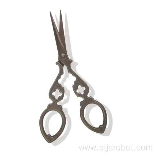 Retro multi-function titanium tea plated stainless steel double happiness beauty scissors